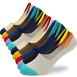 Freshpairs 10 Pairs Unisex Athletic Cotton Non Slip Low Cut Flat Liner No Show Socks (US, Alpha, One Size, Regular, Regular, Men's US 7–10, Multicolor – 10 Pairs)