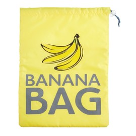 KitchenCraft Bananenbeutel, Beutel zum frischhalten von Bananen, Banane Sack mit Kordel Zug, Waschbarer Frischhaltebeutel, Wiederverwendbarer Sack, Polyester, Gelb, 38 x 28 cm