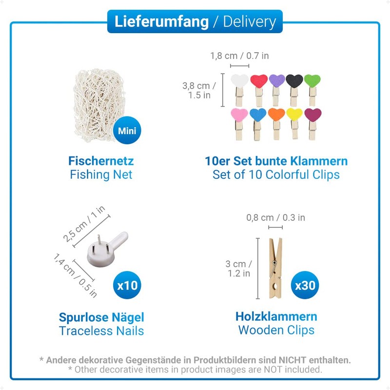 ecooe Photo Hanging Display Picture Frame Size S Fishing Net