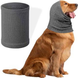 IBXWMNG Dog Neck Warmer and Earmuffs - Calming, Reduces Noise, Comfortable & Anxiety Resistant, Includes Ear Shield, Winter Washer Head for Dogs in Size S, Grey