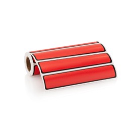 Carstens Adhesive Sticker Labels, 5 3/8” x 1”, Binder Labels for 1” Ring Binder Spines, Red, Roll of 200