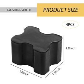 Jewkot 4 PCS Car Coil Spring Spacers, Rubber Front Coil Spring Booster Kit, 1" to 1.5" Coil Spring Lift Spacers Car Accessories, Universal for Most Cars SUVs (Black)