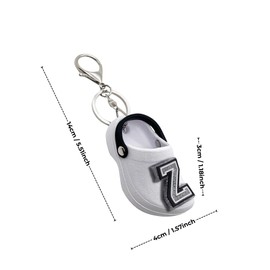 MZLGEK Cute Shoe Keychains with Initial Letters, Mini Backpack Key Chains Charms.(White, U), White, Mini