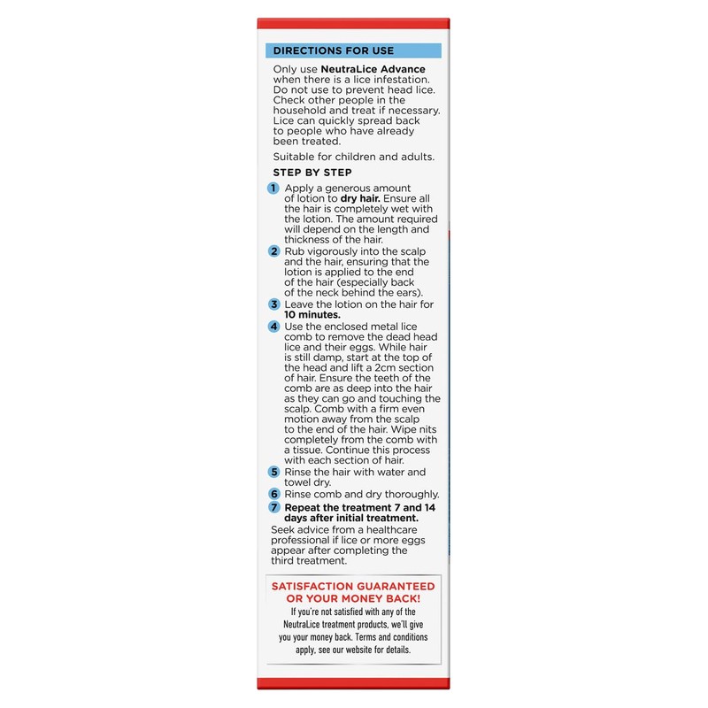 NEW Neutralice Head Lice Treatment Advance 200mL Hair Lice Control