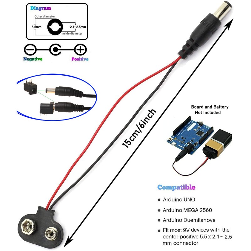 California JOS Breadboard-Friendly 2.1mm PCB Mounting Female DC Power Barrel