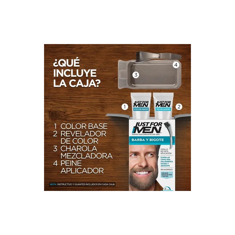 Tinte Just For Men Barba Y Bigote Castaño (b-35) 3-pack