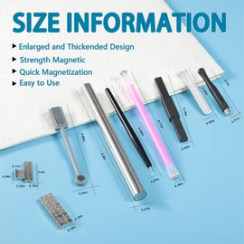 XEAOHESY 38 Pieces Cat Eye Magnet for Nails Cylindrical Strong Nail Magnet Tool Multi-Functional Nail Magnet Double Ended Magnet Wand Magnet Stick Cube Nail Magnet for Cat Eye Gel Nail Polish