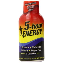 5-Hour Energy Dietary Supplement New Improved Berry Taste 1.93 Fl OZ Pack of 24
