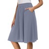 Afibi - Falda midi plisada de cintura alta para mujer,