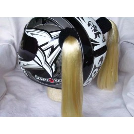 Tails 4 Helmets  BLONDE HELMET PIGTAILS..MOTO