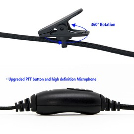 Pack of 4, Walkie Talkie Earpiece with Mic and PTT Button, Strengthen Durable Cable, 2 Pin Connector, Two-Way Radio Headsets for Baofeng UV-5R UV-82 BF-F8HP Walkie Talkies