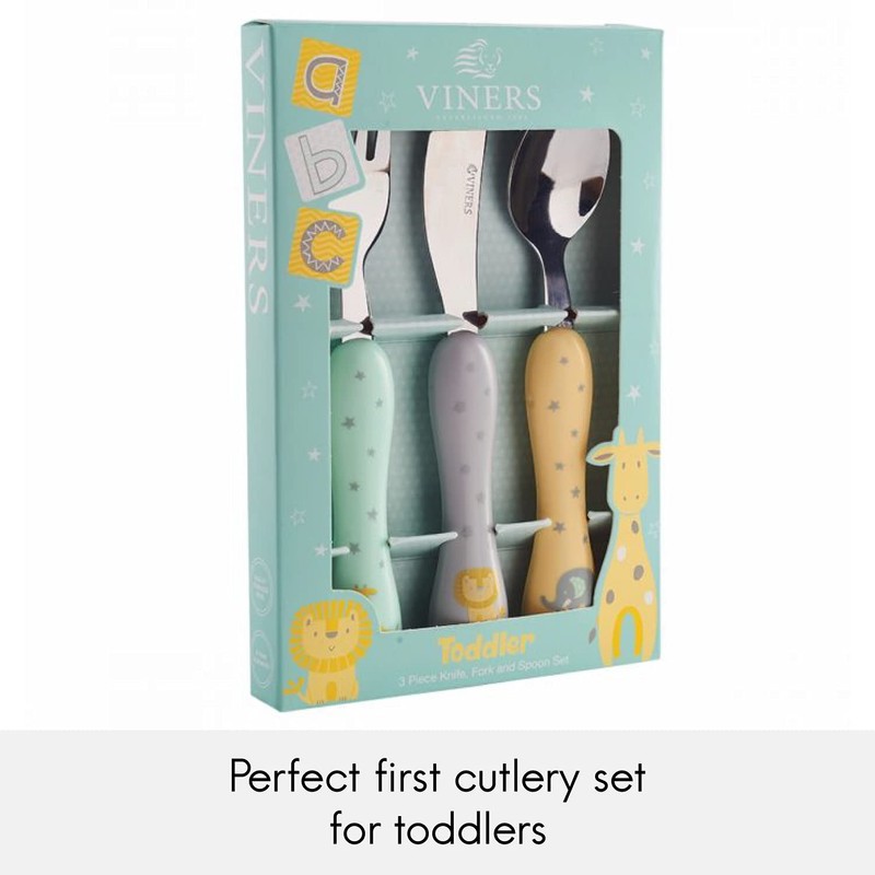 Viners Kids First Cutlery Set - Toddler’s Textured Easy Grip