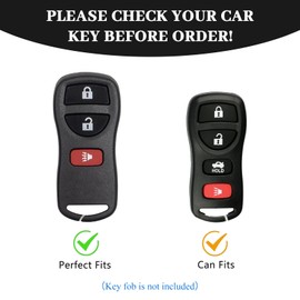 OFF WE GO for Nissan Key Fob Cover, Soft TPU Protection Key Fob Case Fit for Nissan Armada Altima Quest Frontier Titan Sentra Versa Xterra Pathfinder Maxima Murano NV200 350Z Key (Silver Purple)