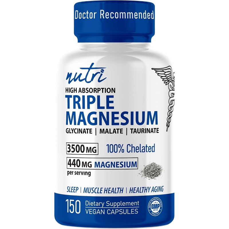 Natures Fusions- Nutri Triple Magnesio Complejo 440mg Glicinato de Magnesio,