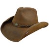 Stetson Men's Roxbury Shapeable Leather Cowboy Western Hat, Rust, Small