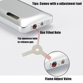 Bbsisgo Cigar Cutter and Lighter Set, Gifts for Men, Double Jet Flame Butane Torch Lighter with Adjustment Tools, Refillable Windproof Gas Lighter, Silver.(Sold Without Gas)