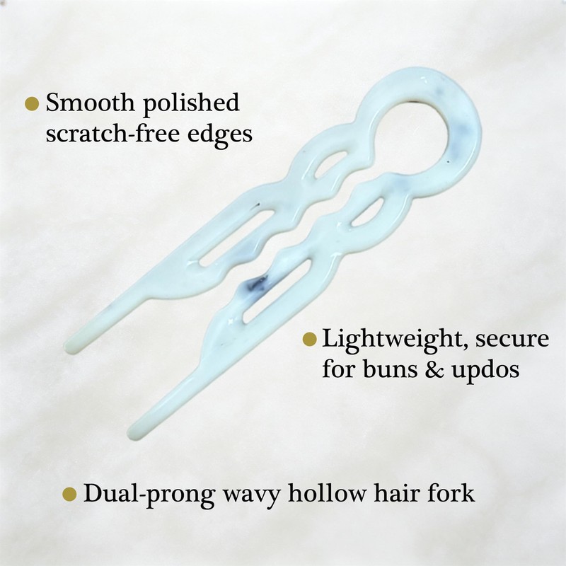 French U-Shaped Hair Pins - Double-Layer Wavy Lock Hair Clips(6pcs)