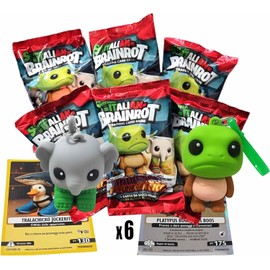 Skifidol 6 Sachets Holographic Cards + Collectible 3D Characters | Italian Brainrot Series Psychedelic Universe | 6 Random Sachets | Random Characters