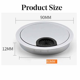 2Pcs 80mm Desk Cable Grommets, Computer Desk Metal Cable Hole, Round Cable Hole Cover for Desktop Cable Organizer(Bronze)