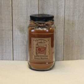 Thompson's Candle hblm Super Scented Honey Bourbon Large Mason Jar Candle