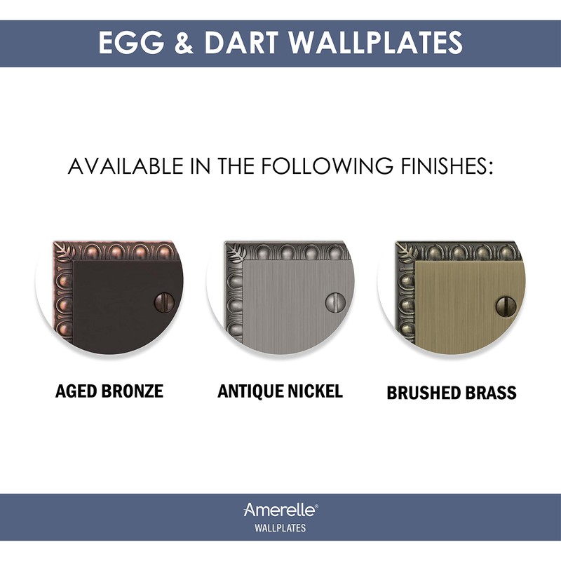 Amerelle Amertac 90DAN Egg and Dart Antique Nickel Cast Wall