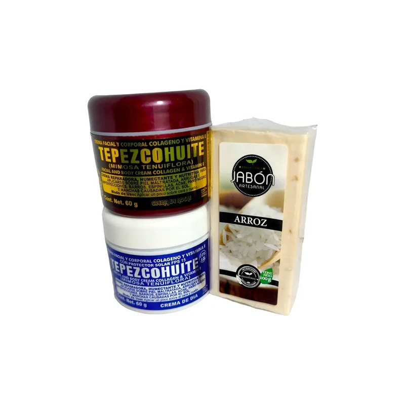 2 Crema De Tepezcohuite Noche Y Día 60gr Jabón Tepezcohuite
