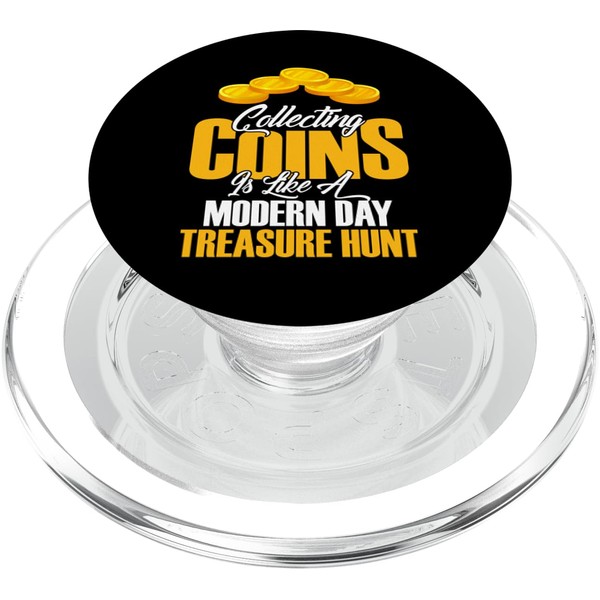 Modern Treasure Hunt Coin Collector Design For Numismatist PopSockets PopGrip