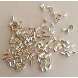 Cactus Mountain Designs 100 Silver Plated 2.5mm Crimp Tubes Crimping Beads with 1.3mm ID