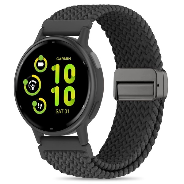 Folavii 22mm Magnetic Braided Nylon Band Compatible With Garmin Venu