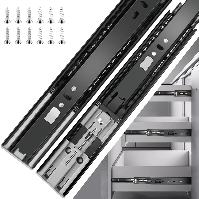 18 inch Drawer Slides 6 Pairs (12pcs) Soft Close 3