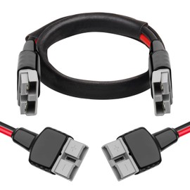 XRDS -RF 8AWG Tinned Copper Wire with Anderson-Style 50A Connectors 2FT, Heavy-Duty Battery Extension Cable for Solar Panel, Inverter, and RV Applications