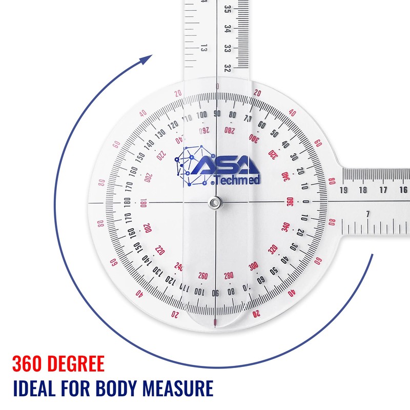 ASA TECHMED 3 Pcs Goniometer Set, 12, 8, 6 Inch