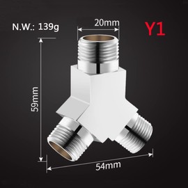 Add-A-Tee G1/2" Hose Connector Adapter for Angle Valve Adapter Shower Arms Toilet Bidet Sprayer Hose Fittings (3 Way Y1)