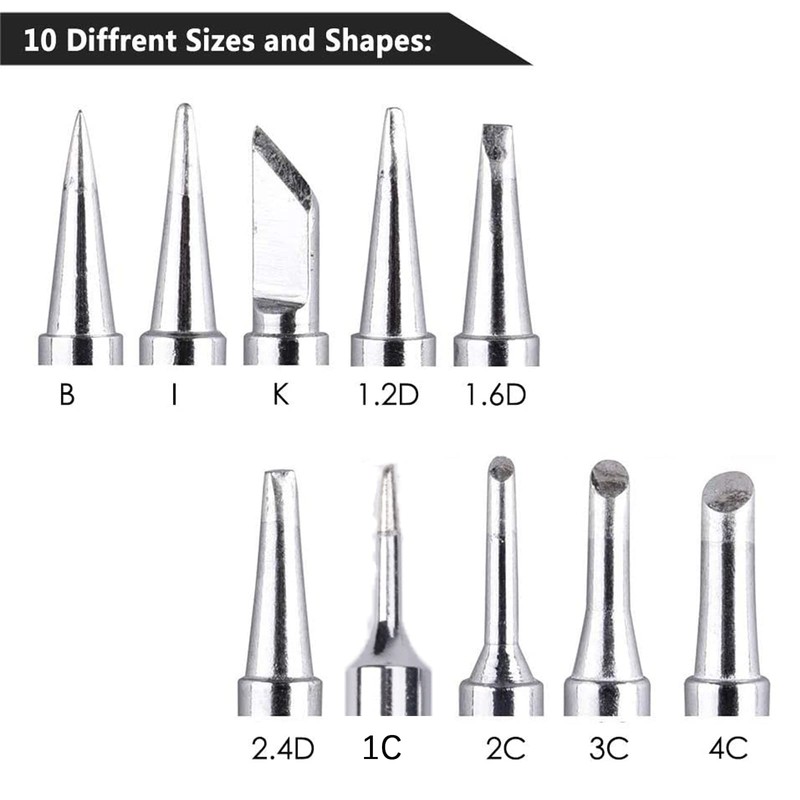 Soldering Iron Soldering Iron Tips, 10Pcs Soldering Tips Kit, 900M