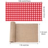 Oudain 6 Pcs Buffalo Check Table Runner 3 Red and