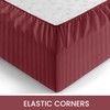 Hafaa Double Fitted Sheet Soft Satin Strips Microfiber Bed Sheets