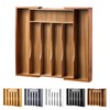 oridom Expandable Acacia Kitchen Drawer Organizer for Cutlery and Utensils,