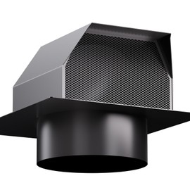 Hon&Guan 4 Inch Roof Vent Cap, Upgraded Airflow Roof Vents for Houses Watertight Galvanized Steel Roof Exhaust Vent for Ventilation System-with Damper