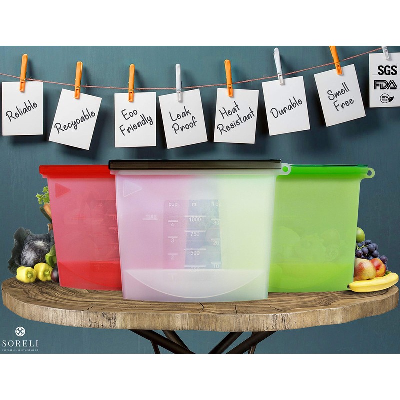 Large Freezer Bags (UK Company) Reusable Food Bags Kitchen Storage