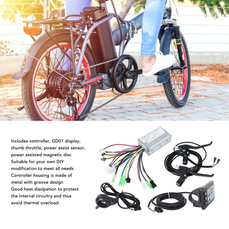 Electric Bike Conversion Kit DC 36V 48V Controller Display Brake