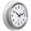 Bernhard Products Retro Wall Clock 9.5 Inch Silver Kitchen 50's