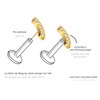 PIERCINGLINE Titanium Attachment with Push Pin Bow + 5 Crystals