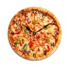 LetusZhogo Pizza Wall Clock 15 Inch Battery Operated Non Ticking
