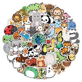 100 Cute Animal Sticker Set, Waterproof Animal Stickers, Suitable for Suitcases, Bikes, Helmets, etc
