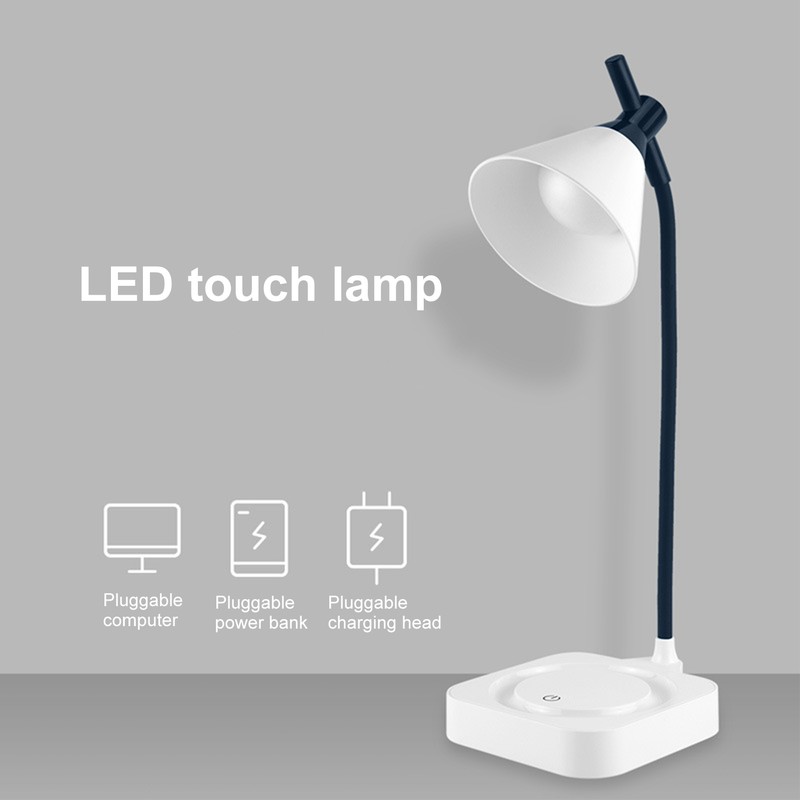 LED Table Light 3 Levels Dimming USB Charging Adjustable Gooseneck