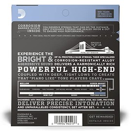 D'Addario | XL Bass ProSteels | Cuerdas para Bajo Eléctrico de 5 Cuerdas | Calibre Súper Ligero, 40-125 | Escala Larga | Acero Inoxidable | EPS220-5