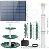 3 Tiered Bird Bath with 3.5W Solar Pump Solar Fountain