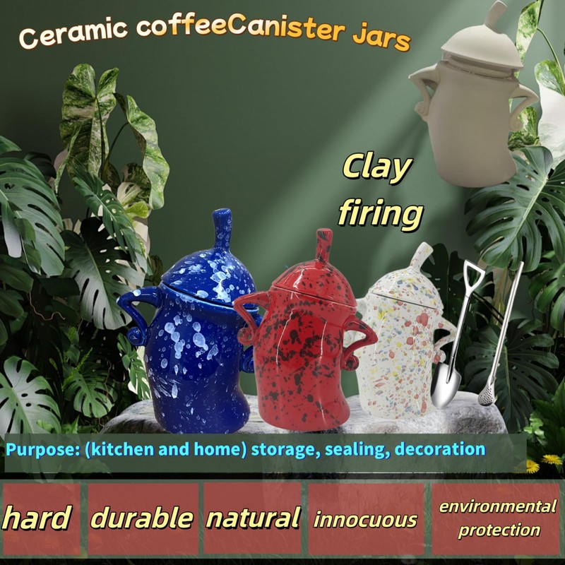 GXOPIEV Canister with Attitude ceramic,28oz Airtight Coffee Canister,Ceramic Coffee Container,Coffee