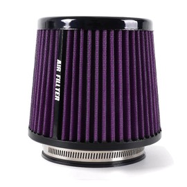 4-Inch Cold Air Intake Filter - Washable, High Performance, 3" or 3-1/2" or 4" Clamp-On Replacement Cone Air Filter Universal 3 Sizes in 1 Purple