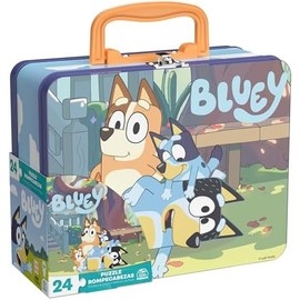Cardinal Bluey, Rompecabezas de 24 Piezas en Estuche de almacenaje con Forma de Fiambrera, Juguetes para niños y niñas de Bluey, Rompecabezas para